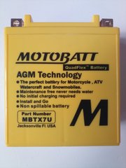 Motobatt MBTX7U Мото акумулятор 8 A/ч, 115 A, (-/+), 114x70x128 мм (YTX7L-BS)