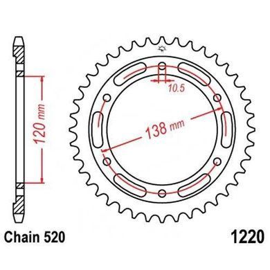 JT JTR1220.38 - Зірка задня HONDA CB, CBR 250/300 2011-2020